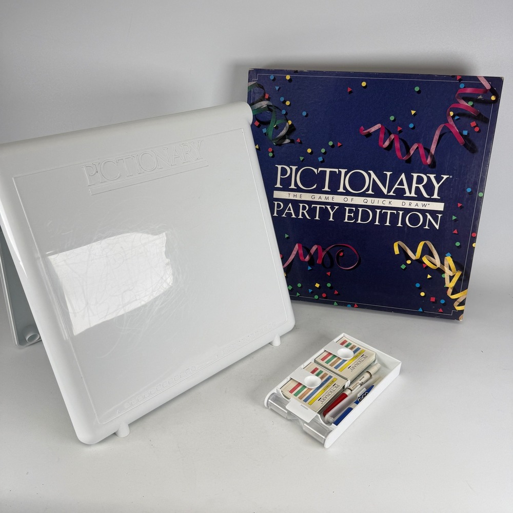 Vintage 1989 Pictionary Party Edition Game The Games Gang Wipe-Off Easel 00177